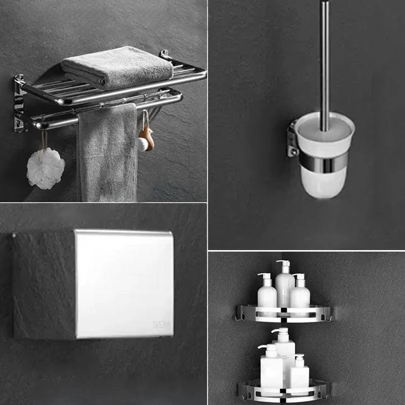 Modern Bathroom Accessory Set Silver Bathroom Accessories Hardware Set -Bathlova