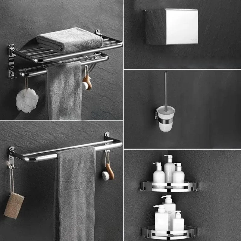 Modern Bathroom Accessory Set Silver Bathroom Accessories Hardware Set -Bathlova