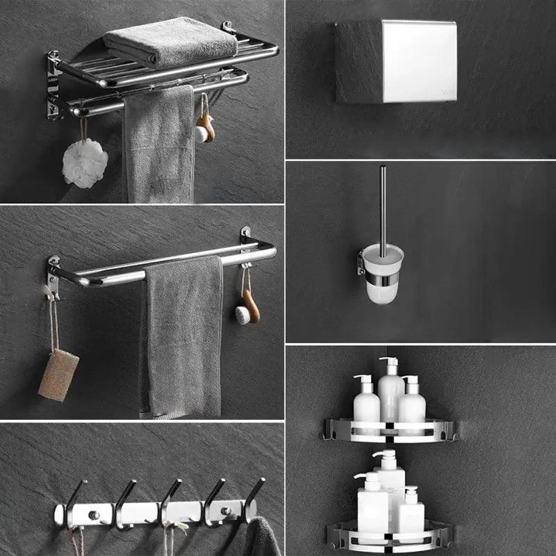 Modern Bathroom Accessory Set Silver Bathroom Accessories Hardware Set -Bathlova