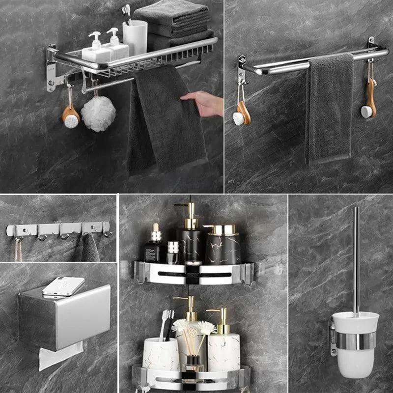 Modern Bathroom Accessory Set Silver Bathroom Accessories Hardware Set -Bathlova