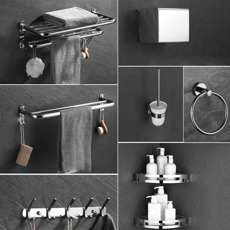 Modern Bathroom Accessory Set Silver Bathroom Accessories Hardware Set -Bathlova