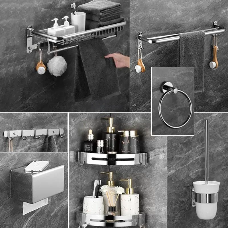 Modern Bathroom Accessory Set Silver Bathroom Accessories Hardware Set -Bathlova