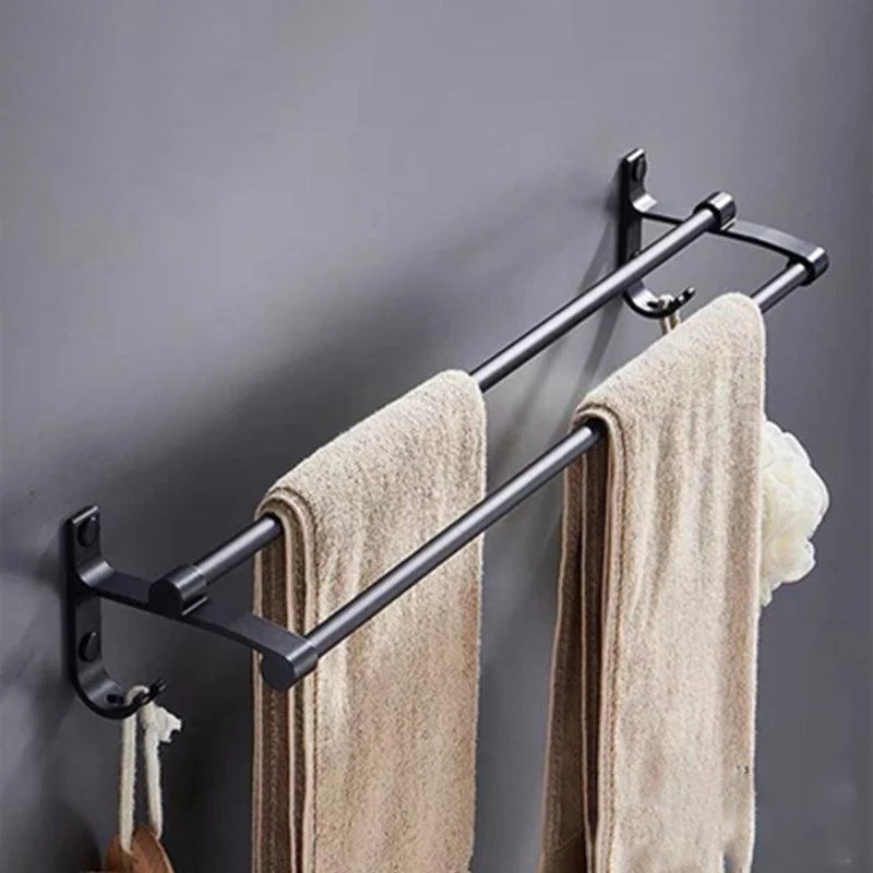 Modern Bathroom Accessory Set Towel Bar Black Soap Dish Bath Hardware Set -Bathlova