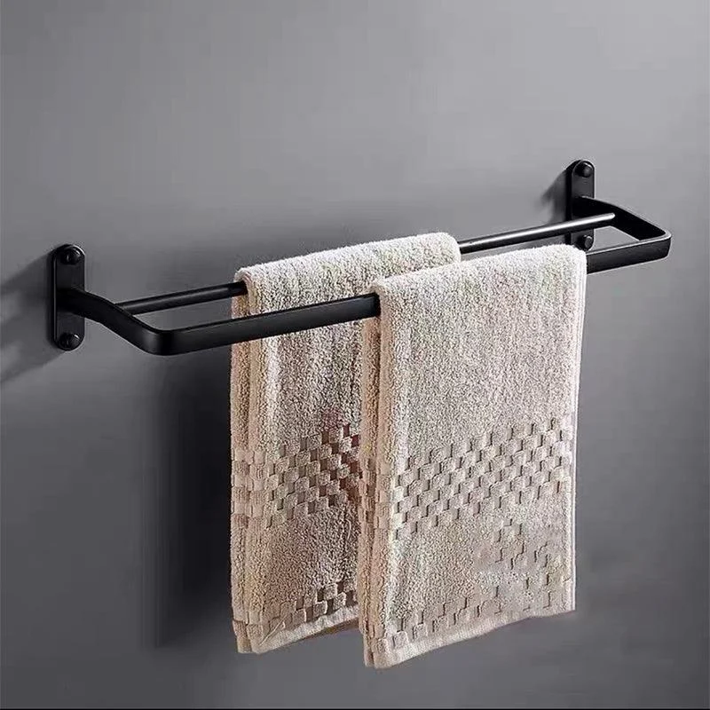 Modern Bathroom Accessory Set Towel Bar Black Soap Dish Bath Hardware Set -Bathlova