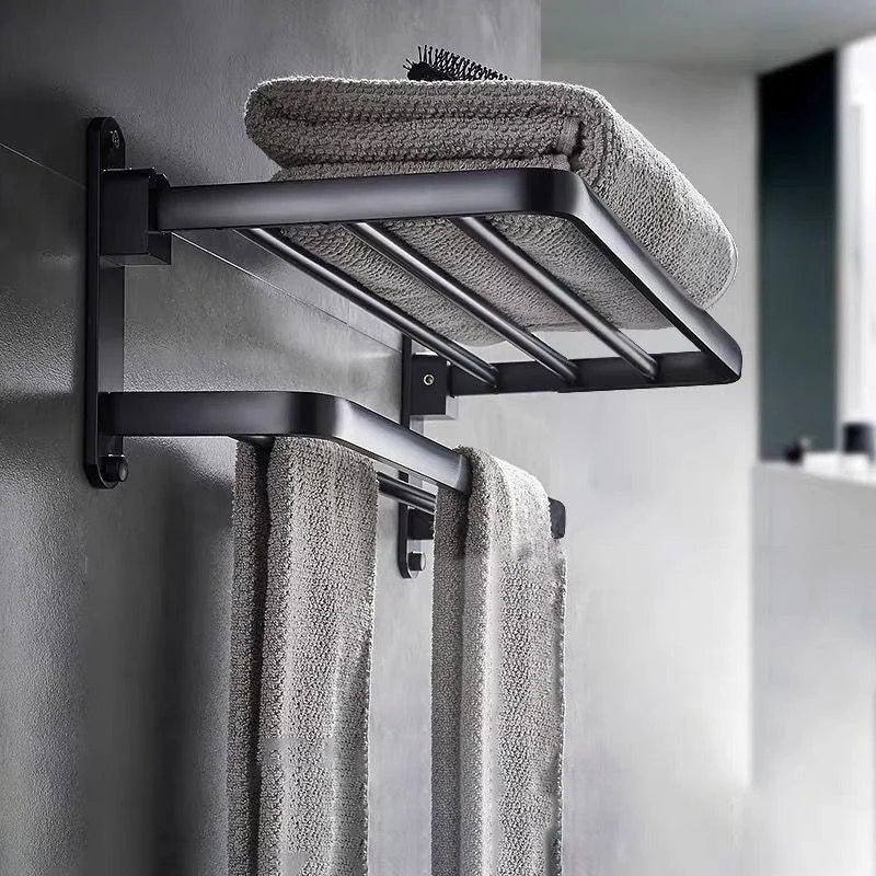 Modern Bathroom Accessory Set Towel Bar Black Soap Dish Bath Hardware Set -Bathlova