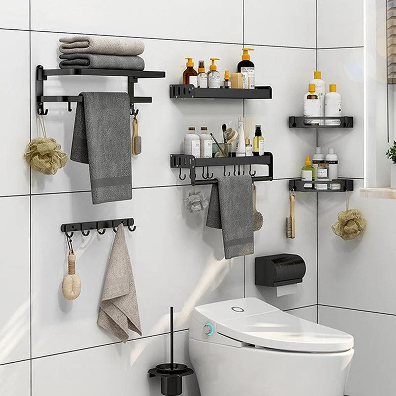 Modern Bathroom Hardware Black Paper Holder Bath Shelf Bathroom Accessory Kit -Bathlova