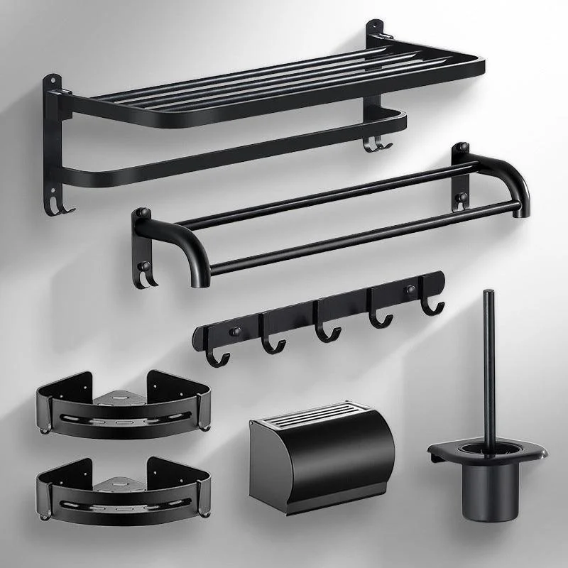 Modern Bathroom Hardware Black Paper Holder Bath Shelf Bathroom Accessory Kit -Bathlova