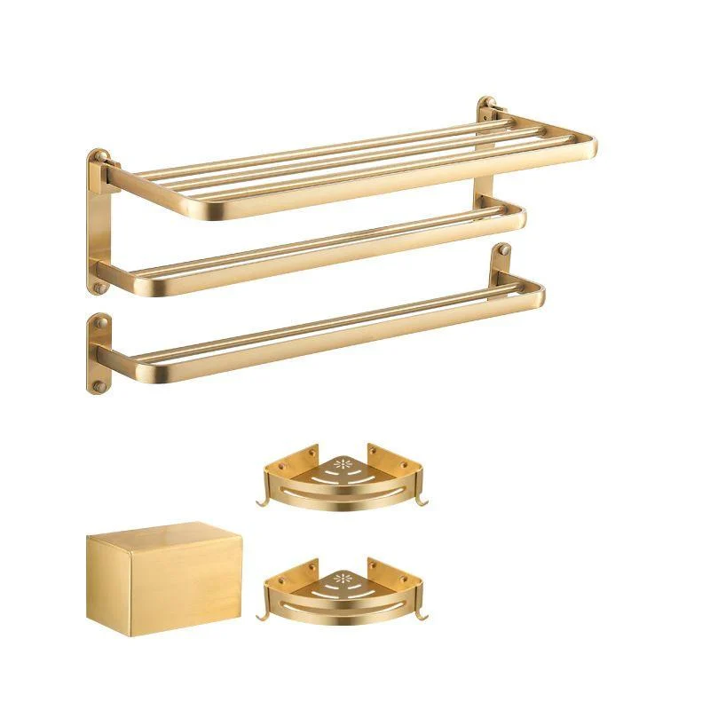 Modern Bathroom Hardware Paper Holder Bath Shelf Gold Bathroom Accessory Kit -Bathlova