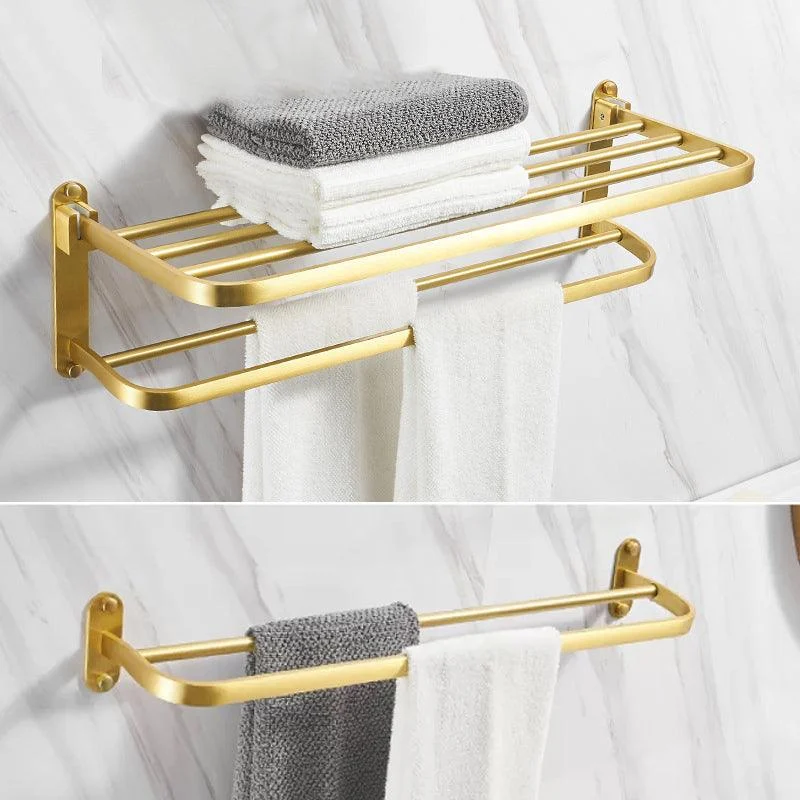 Modern Bathroom Hardware Paper Holder Bath Shelf Gold Bathroom Accessory Kit -Bathlova