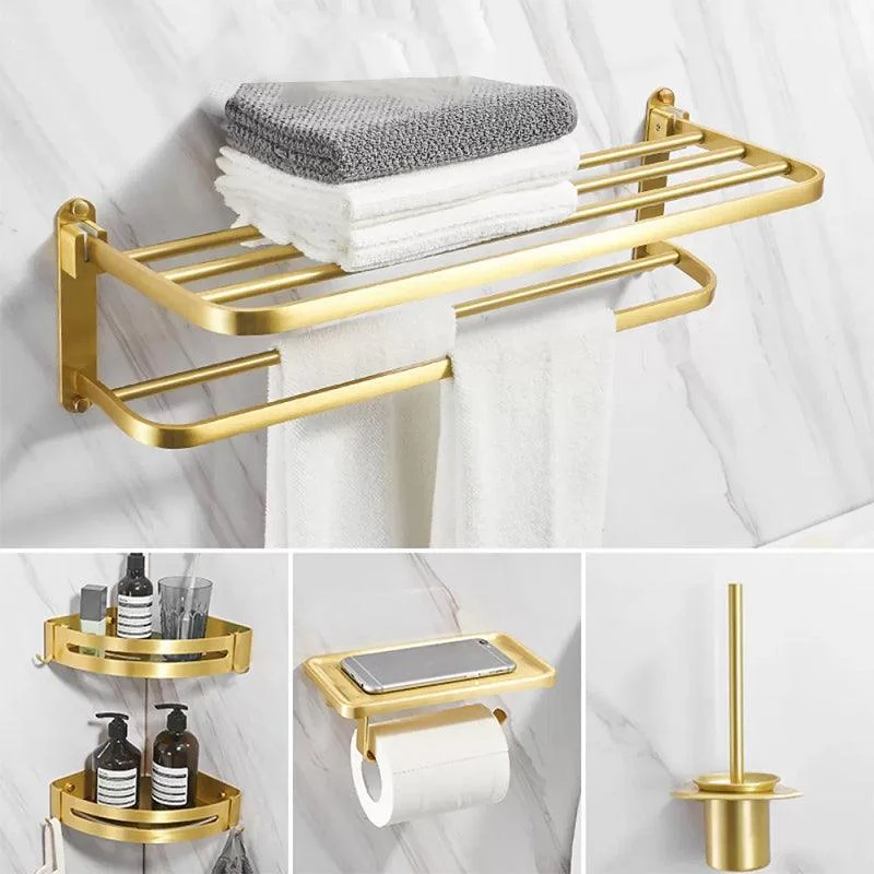 Modern Bathroom Hardware Paper Holder Bath Shelf Gold Bathroom Accessory Kit -Bathlova