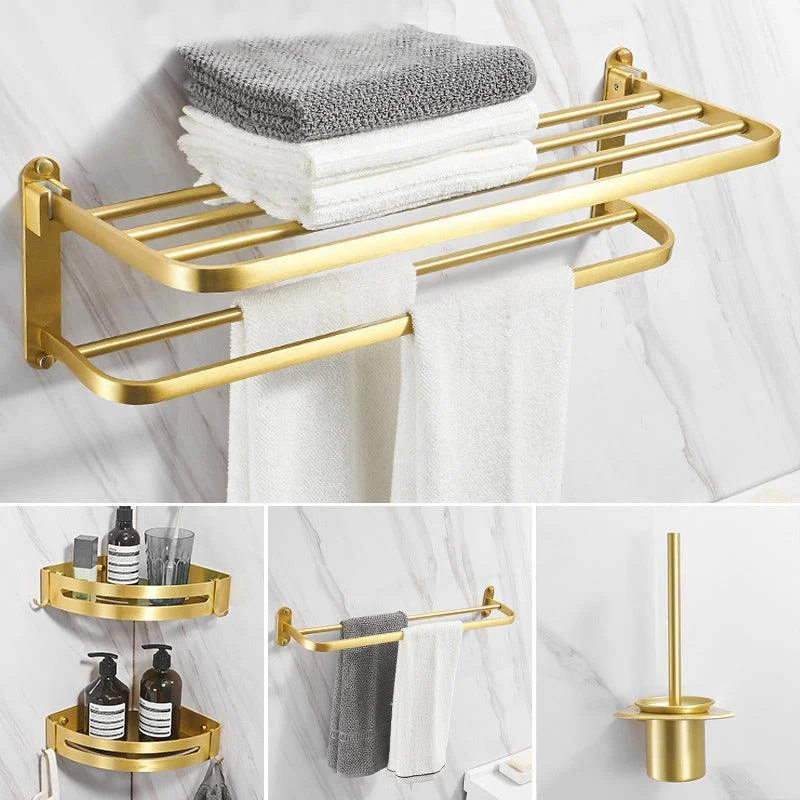 Modern Bathroom Hardware Paper Holder Bath Shelf Gold Bathroom Accessory Kit -Bathlova