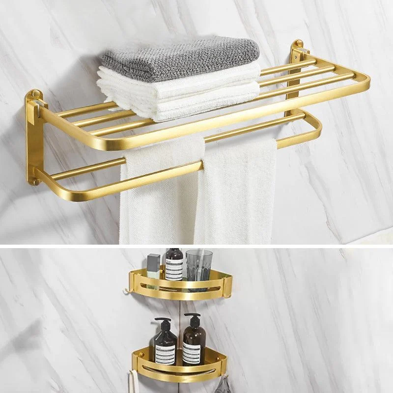 Modern Bathroom Hardware Paper Holder Bath Shelf Gold Bathroom Accessory Kit -Bathlova