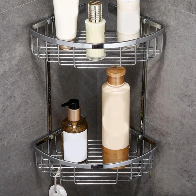 Modern Bathroom Hardware Paper Holder Bath Shelf Silver Bathroom Accessory Kit -Bathlova