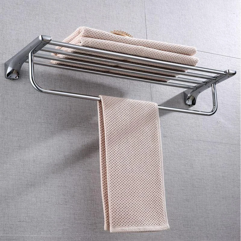 Modern Bathroom Hardware Paper Holder Bath Shelf Silver Bathroom Accessory Kit -Bathlova