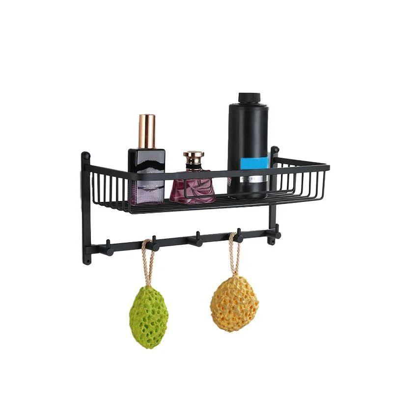 Modern Bathroom Hardware Set Bath Shelf Towel Bar Black Bath Hardware Set -Bathlova