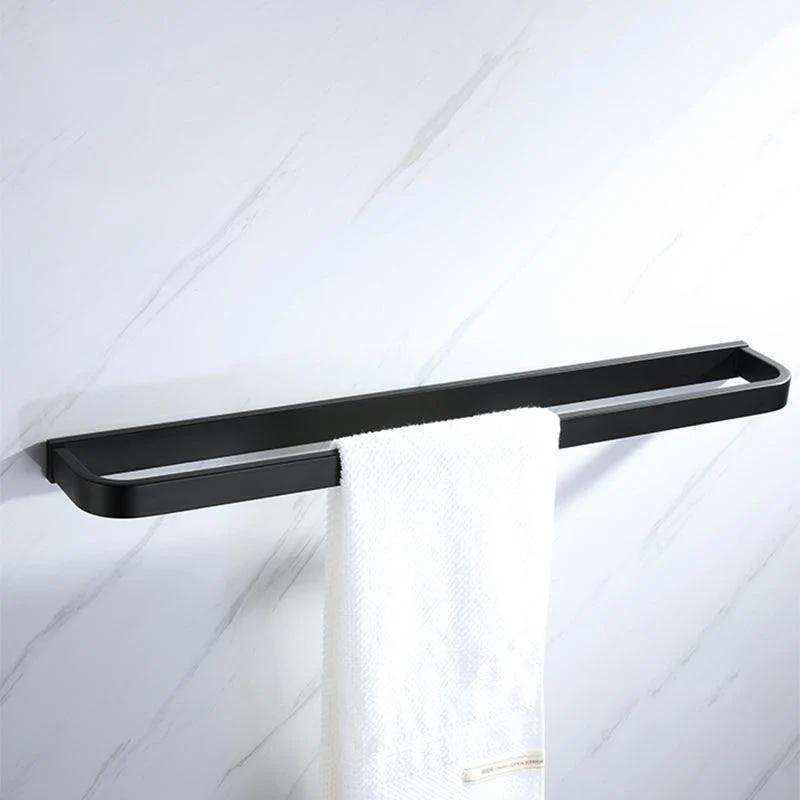 Modern Bathroom Hardware Set Bath Shelf Towel Bar Black Bath Hardware Set -Bathlova