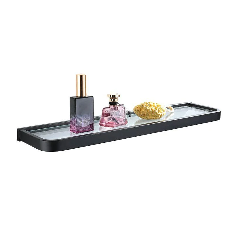 Modern Bathroom Hardware Set Bath Shelf Towel Bar Black Bath Hardware Set -Bathlova