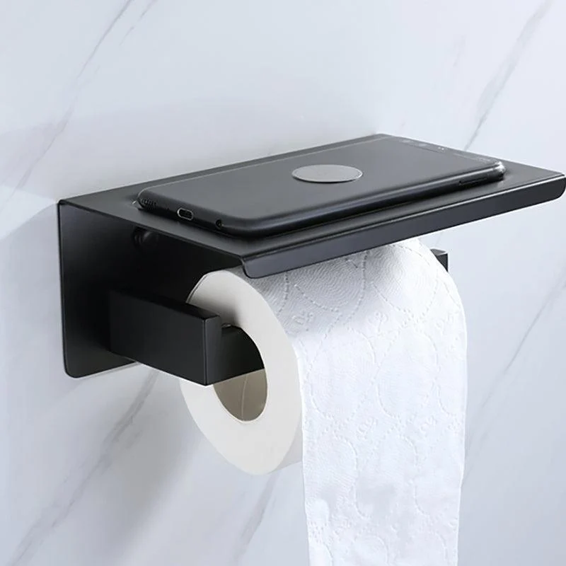 Modern Bathroom Hardware Set Bath Shelf Towel Bar Black Bath Hardware Set -Bathlova