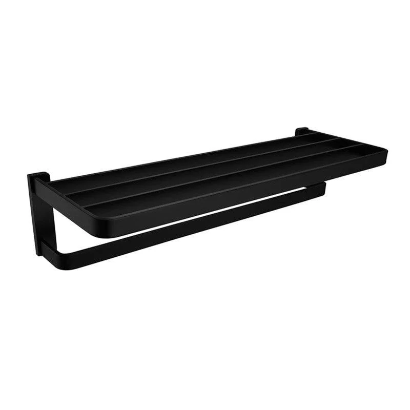 Modern Bathroom Hardware Set Bath Shelf Towel Bar Black Bath Hardware Set -Bathlova