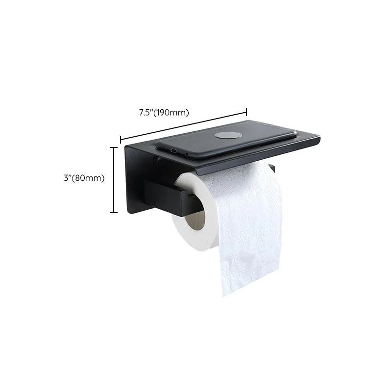 Modern Bathroom Hardware Set Bath Shelf Towel Bar Black Bath Hardware Set -Bathlova