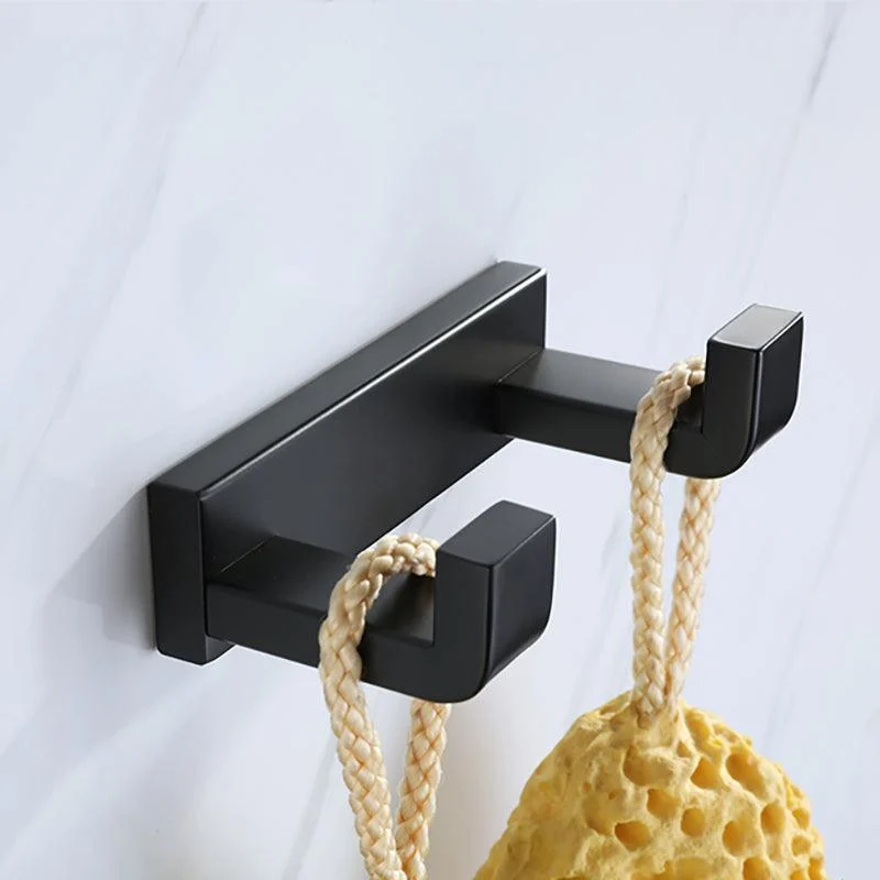 Modern Bathroom Hardware Set Bath Shelf Towel Bar Black Bath Hardware Set -Bathlova