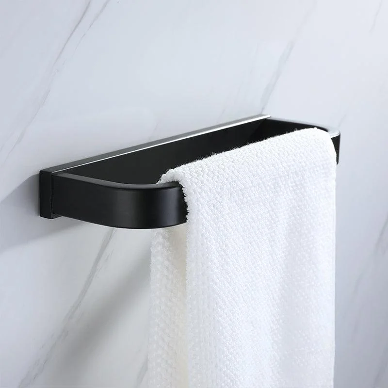 Modern Bathroom Hardware Set Bath Shelf Towel Bar Black Bath Hardware Set -Bathlova