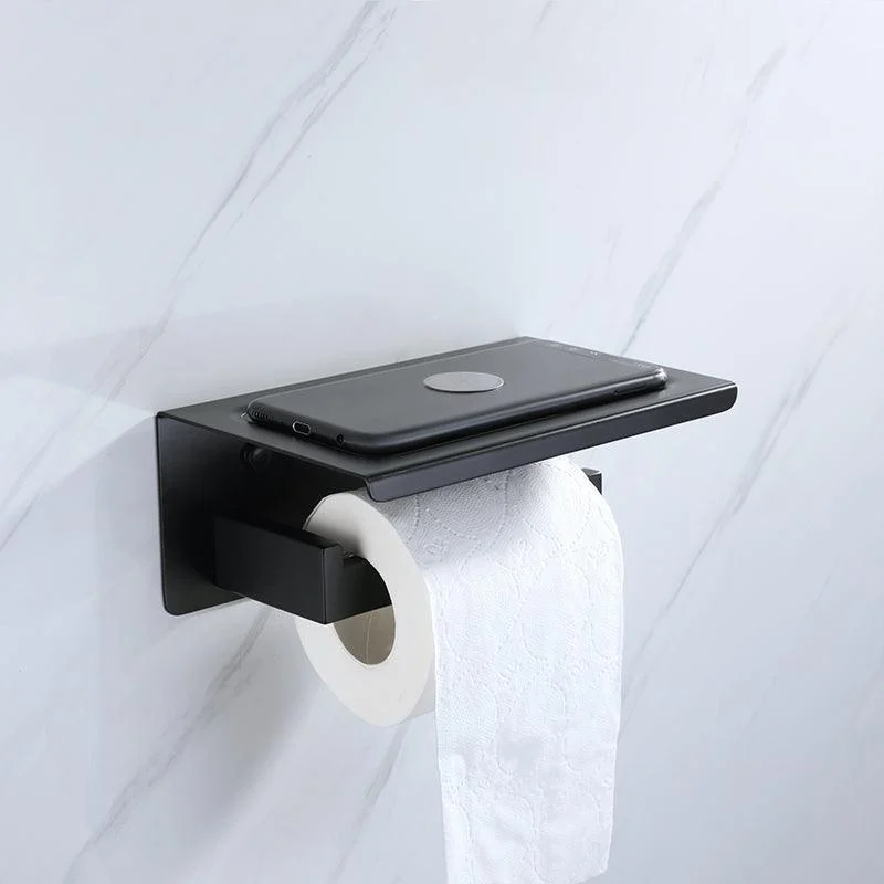 Modern Bathroom Hardware Set Bath Shelf Towel Bar Black Bath Hardware Set -Bathlova