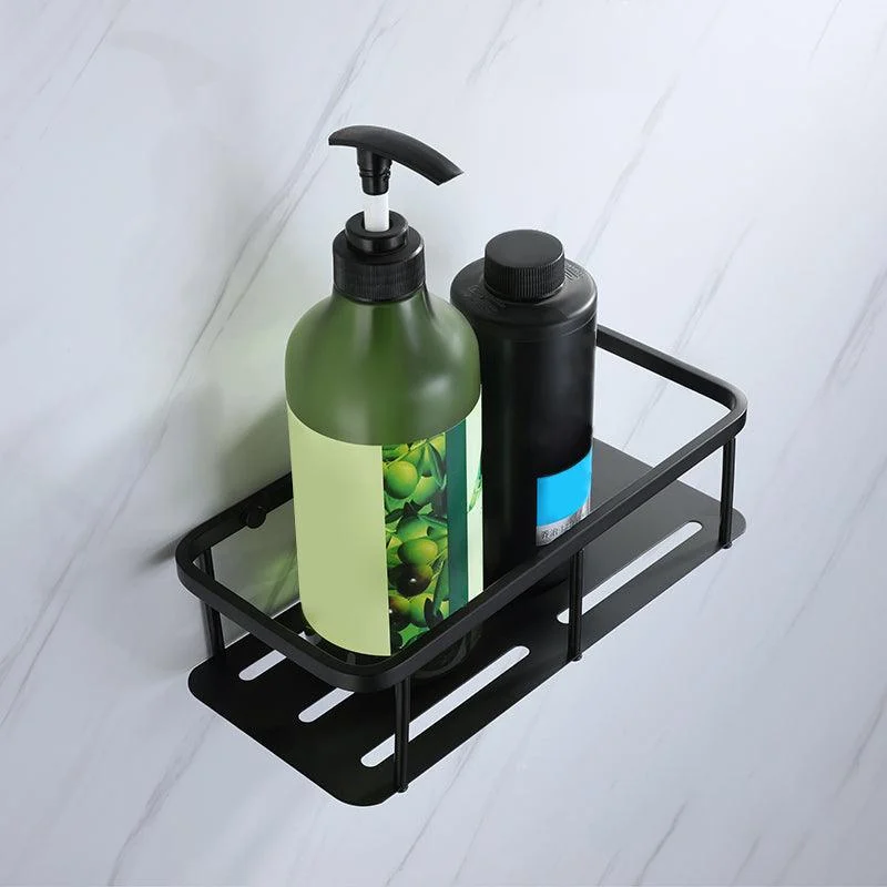 Modern Bathroom Hardware Set Bath Shelf Towel Bar Black Bath Hardware Set -Bathlova