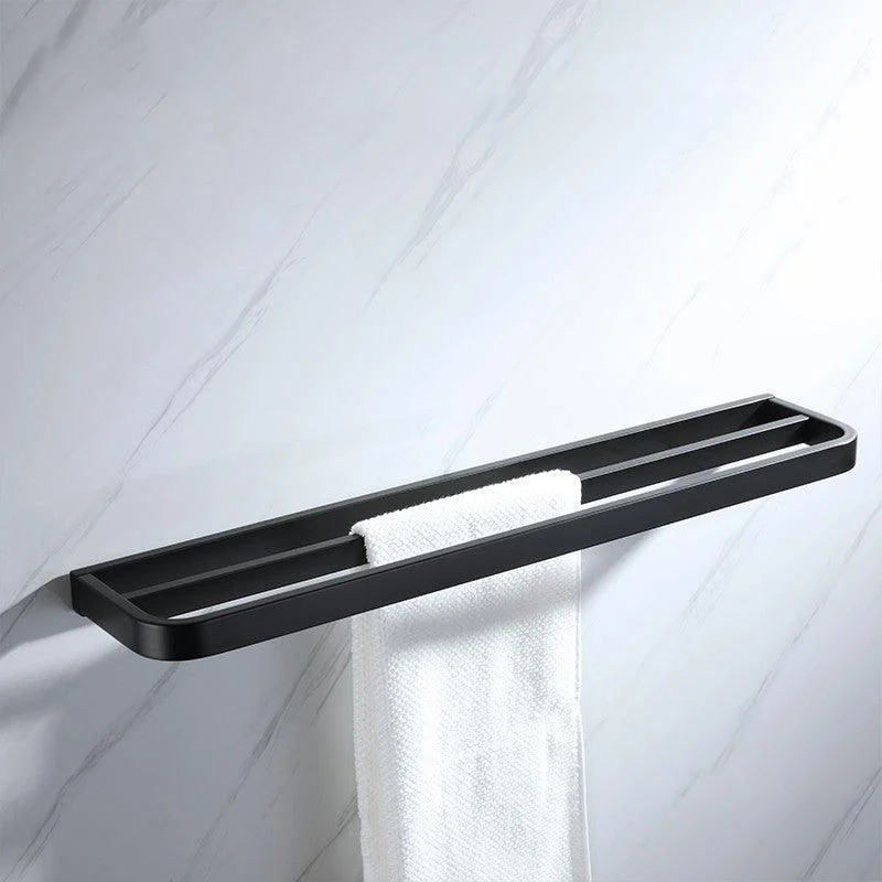 Modern Bathroom Hardware Set Bath Shelf Towel Bar Black Bath Hardware Set -Bathlova