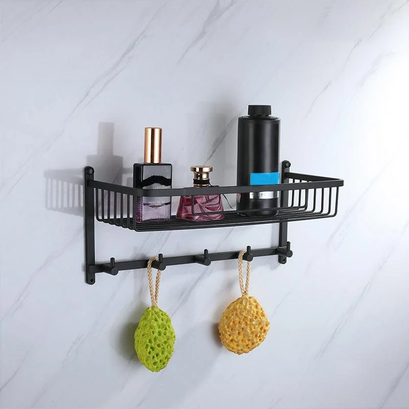 Modern Bathroom Hardware Set Bath Shelf Towel Bar Black Bath Hardware Set -Bathlova