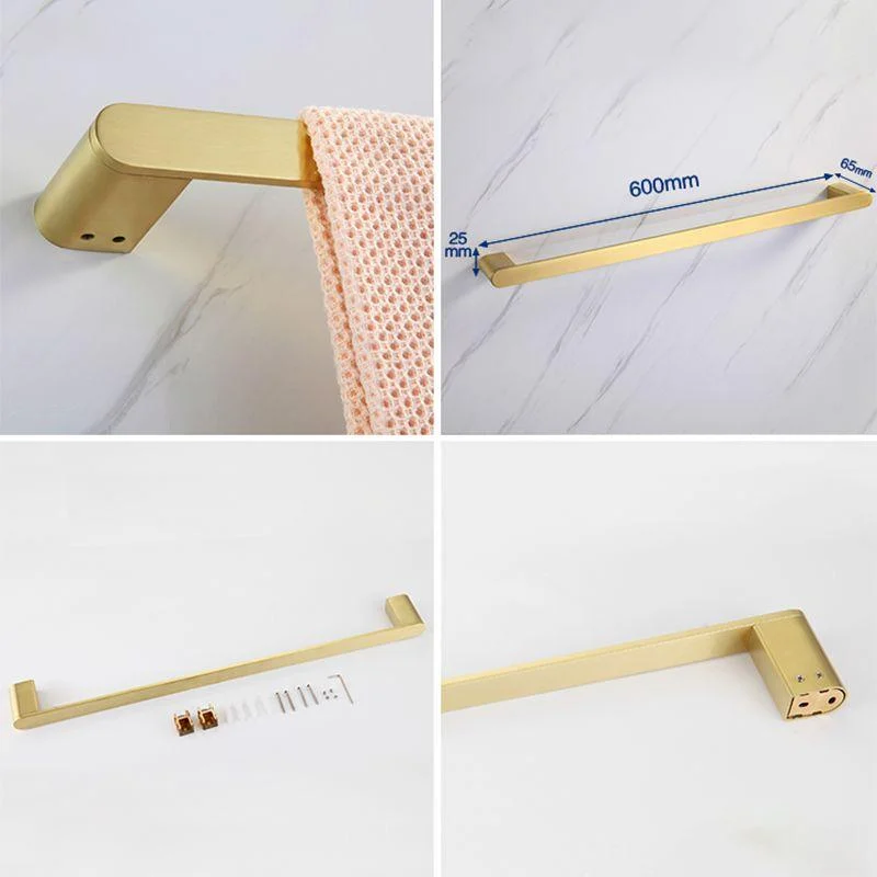 Modern Bathroom Hardware Set Gold Towel Bar Bath Hardware Set -Bathlova