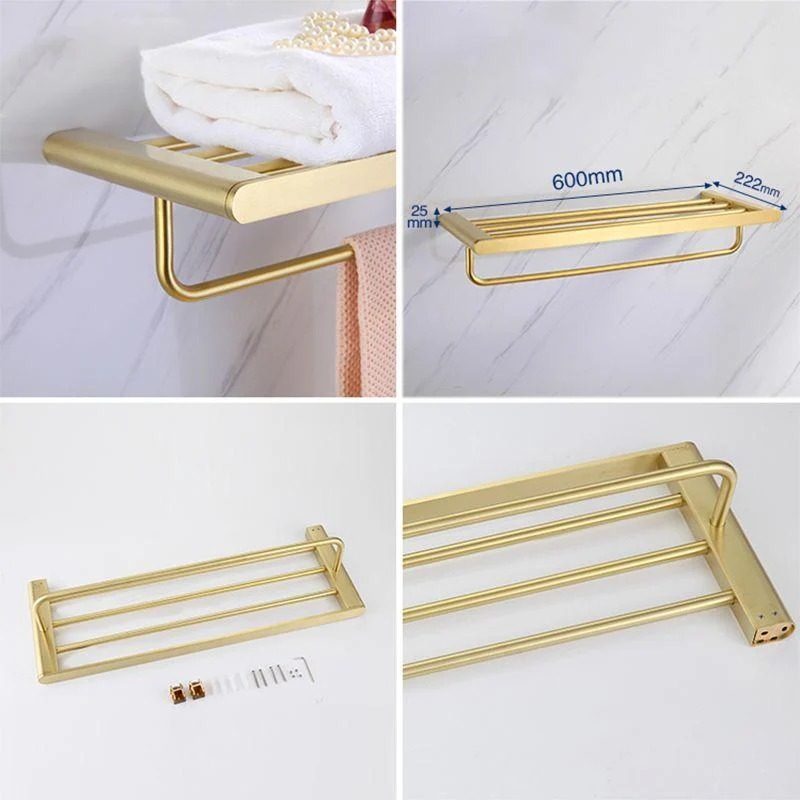 Modern Bathroom Hardware Set Gold Towel Bar Bath Hardware Set -Bathlova