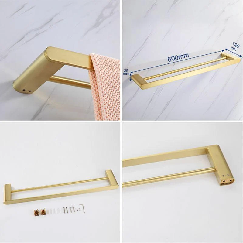 Modern Bathroom Hardware Set Gold Towel Bar Bath Hardware Set -Bathlova