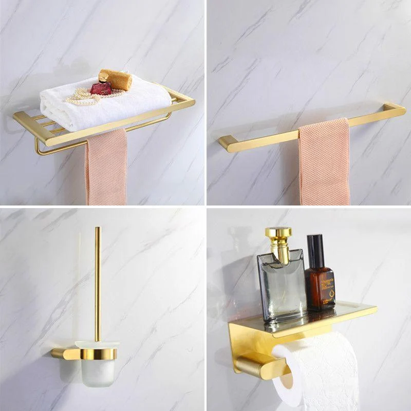 Modern Bathroom Hardware Set Gold Towel Bar Bath Hardware Set -Bathlova