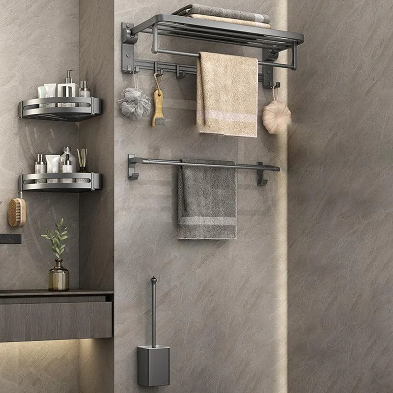 Modern Bathroom Hardware Set Grey Metal Bathroom Accessory Kit Anti-rust -Bathlova