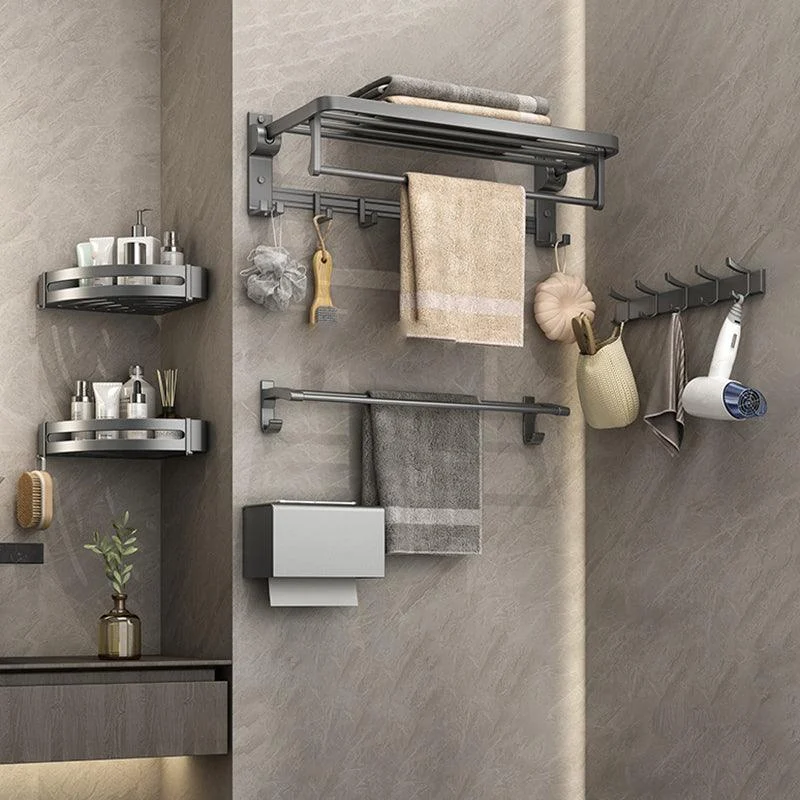 Modern Bathroom Hardware Set Grey Metal Bathroom Accessory Kit Anti-rust -Bathlova