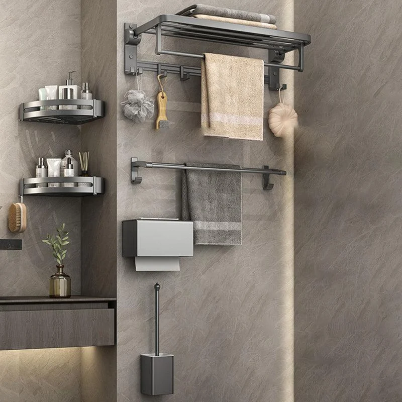 Modern Bathroom Hardware Set Grey Metal Bathroom Accessory Kit Anti-rust -Bathlova