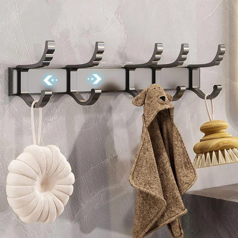 Modern Bathroom Hardware Set Grey Metal Bathroom Accessory Kit -Bathlova