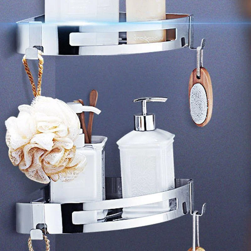 Modern Bathroom Hardware Set Silver Bath Shelf Bath Hardware Set -Bathlova