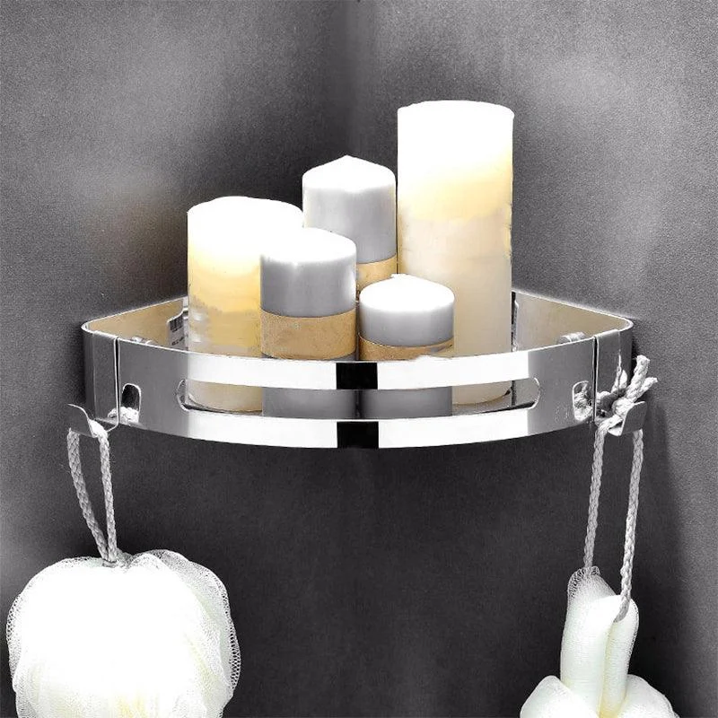 Modern Bathroom Hardware Set Silver Bath Shelf Bath Hardware Set -Bathlova