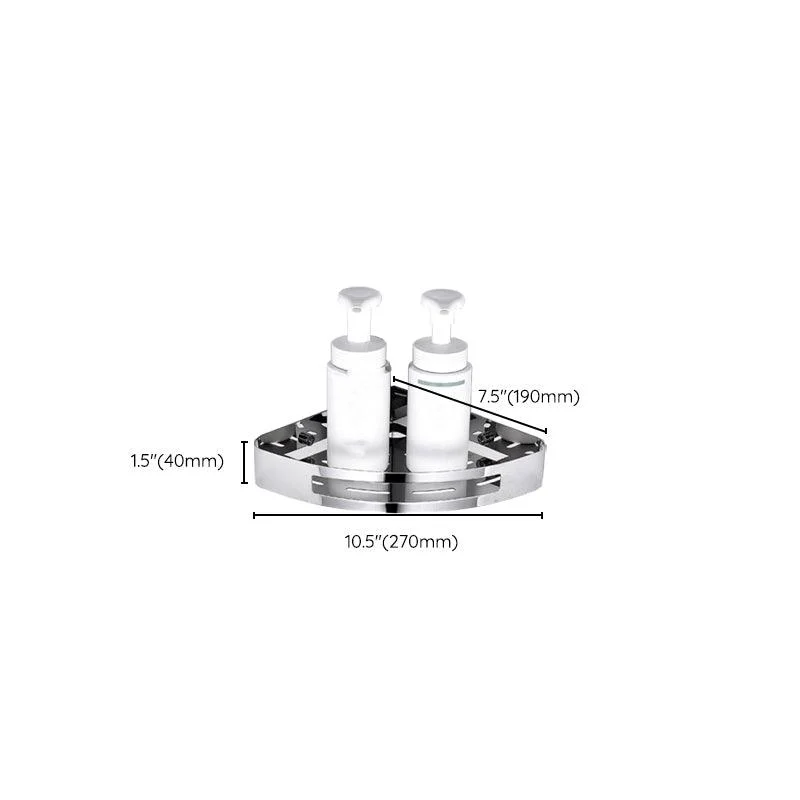 Modern Bathroom Hardware Set Silver Bath Shelf Bath Hardware Set -Bathlova