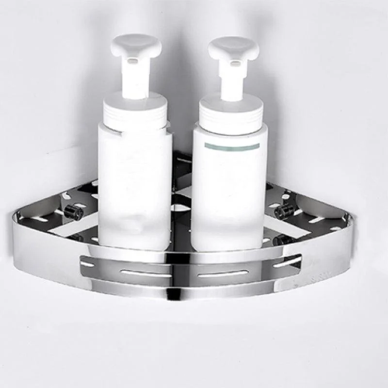 Modern Bathroom Hardware Set Silver Bath Shelf Bath Hardware Set -Bathlova