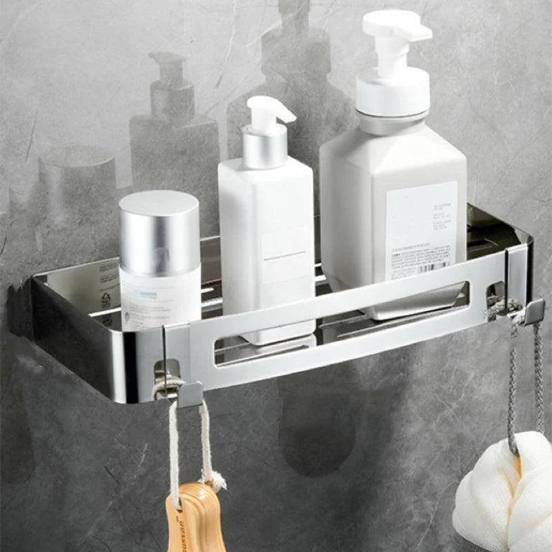 Modern Bathroom Hardware Set Silver Bath Shelf Bath Hardware Set -Bathlova