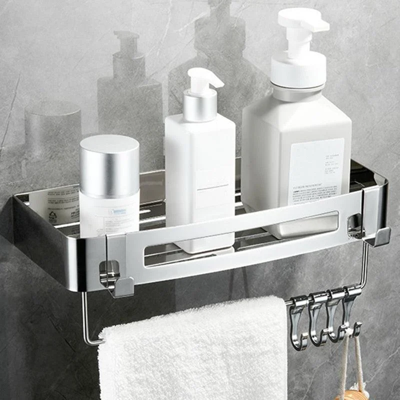 Modern Bathroom Hardware Set Silver Bath Shelf Bath Hardware Set -Bathlova