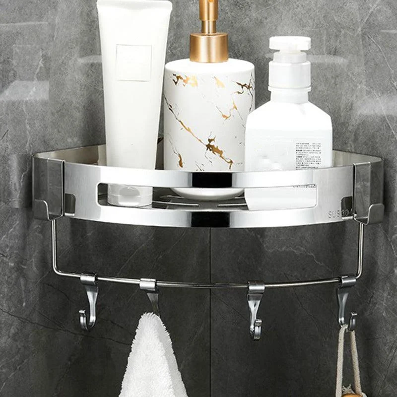 Modern Bathroom Hardware Set Silver Bath Shelf Bath Hardware Set -Bathlova