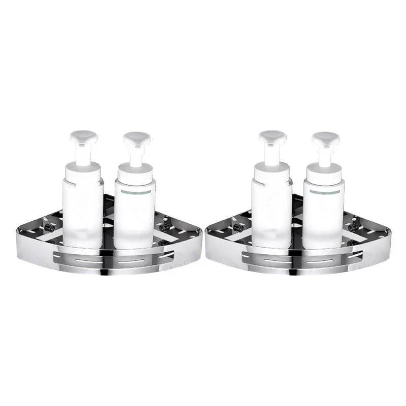 Modern Bathroom Hardware Set Silver Bath Shelf Bath Hardware Set -Bathlova