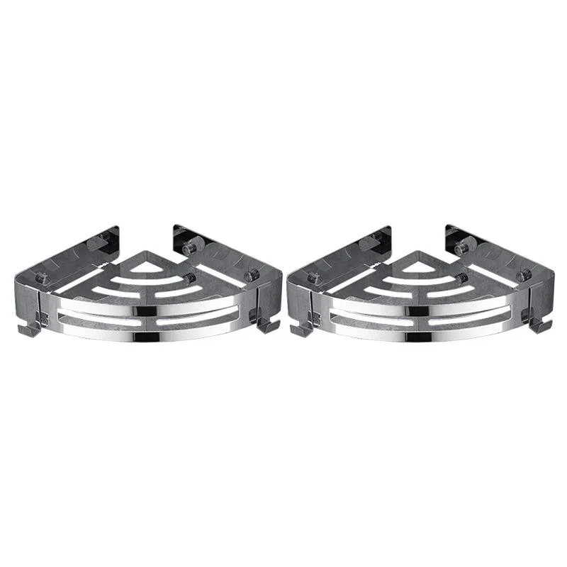 Modern Bathroom Hardware Set Silver Bath Shelf Bath Hardware Set -Bathlova