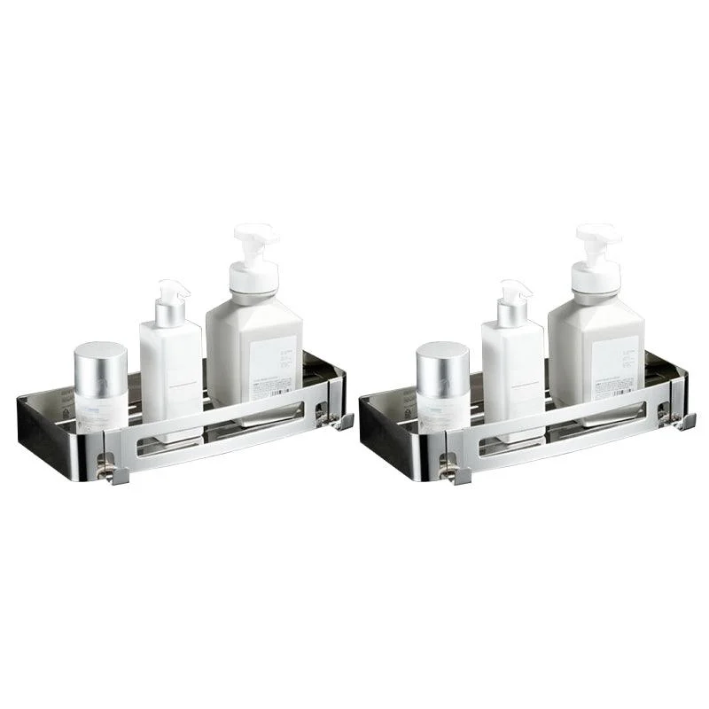 Modern Bathroom Hardware Set Silver Bath Shelf Bath Hardware Set -Bathlova