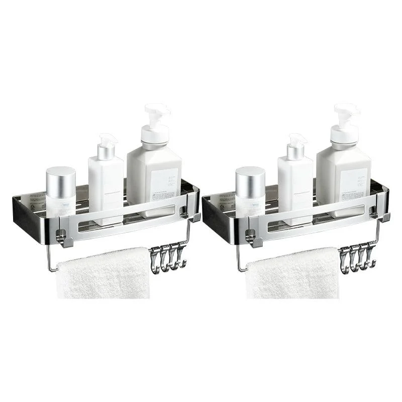 Modern Bathroom Hardware Set Silver Bath Shelf Bath Hardware Set -Bathlova