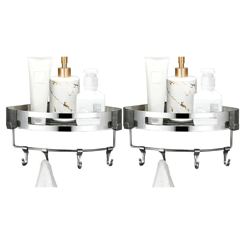 Modern Bathroom Hardware Set Silver Bath Shelf Bath Hardware Set -Bathlova